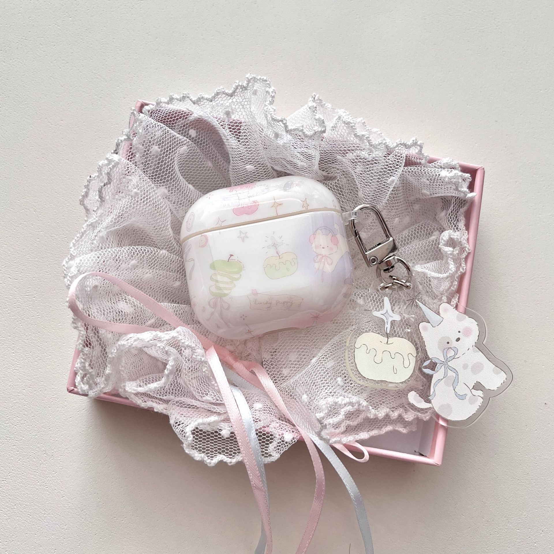 Perfumado cereza perrito de manzana para Airpods3/4a generación de dibujos animados Pro2 auriculares airpods1/2 colgante