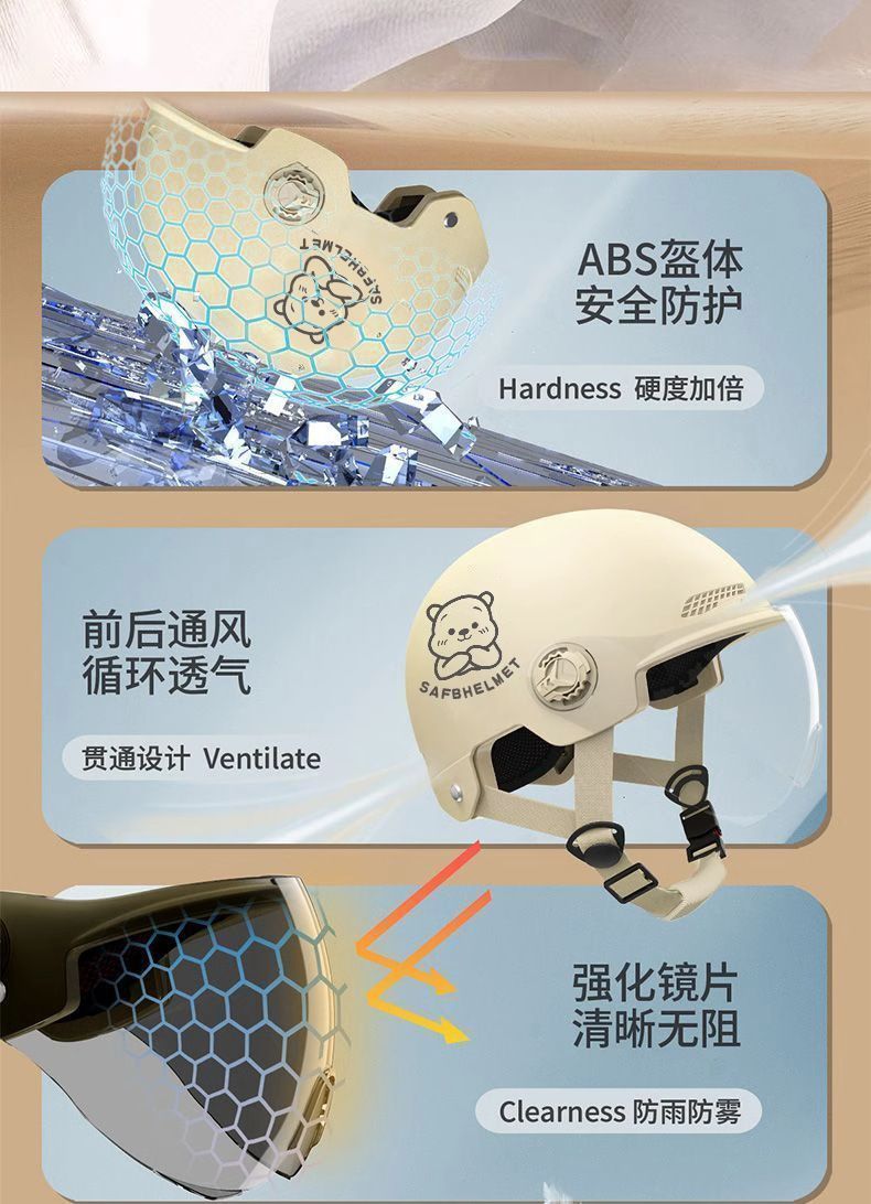 Suitable for New National Standard 3C Certified Electric Motorcycle Helmets for Men and Women, Battery Car Sun Protection, Summer and All Seasons