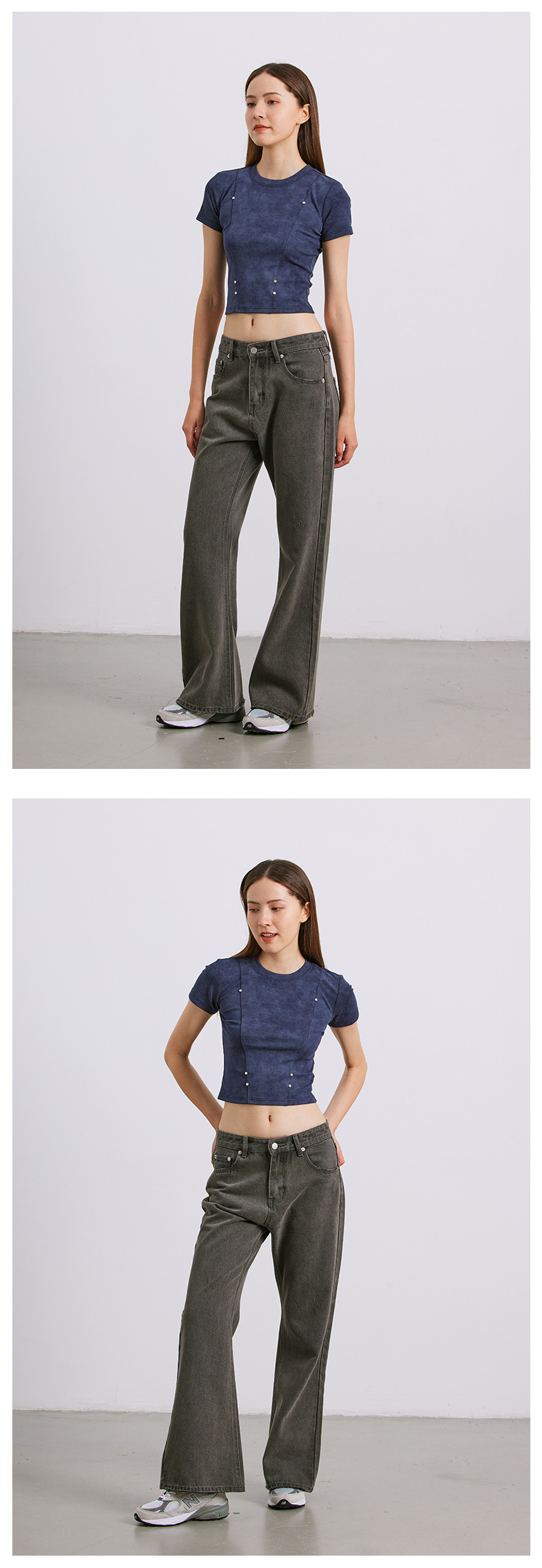 UNF A*NE平替原样开发泥染微喇水洗做旧cleanfit直筒休闲裤牛仔裤详情11