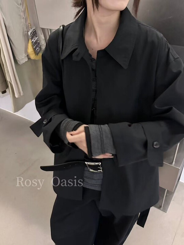 欧美博主风高级感重磅系腰带经典宽松休闲中长款风衣杭州女装批发|undefined