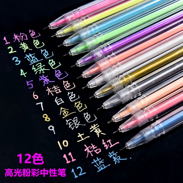 Роллер-колон Highlighter ручка, ручная работа, белый-серебристый, 0.6 мм, детские мультицветные варианты