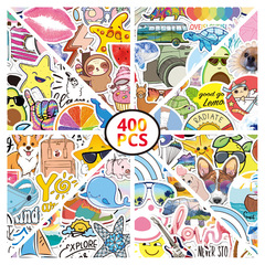 跨境貼紙批發小清新VSCO乙烯基防水貼紙不侵權塗鴉水杯行李箱貼紙