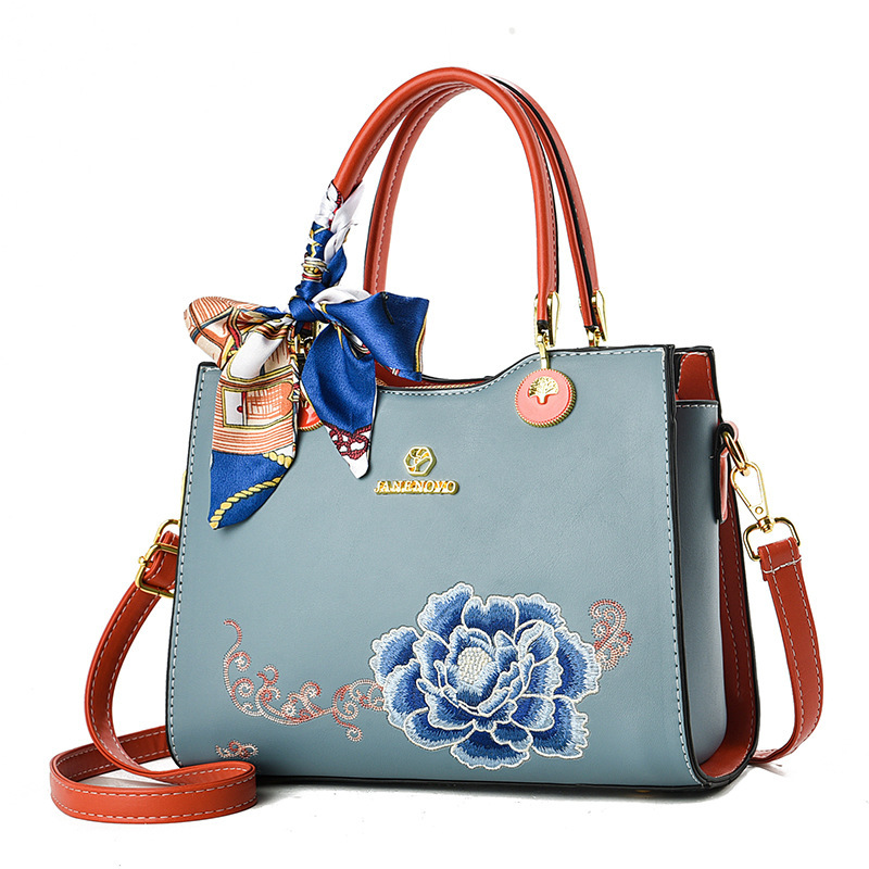 Bolsa de mano de mujer elegante regalo 2025 nuevo estilo para la suegra flores bordadas de moda bolso de hombro