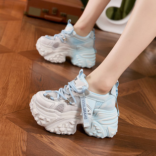 Colorblock Torre Shoes Women's 2025 Spring and Summer New Thick-soled Height-increasing Women's Shoes All-match Hollow-out Breathable Mesh Sandals