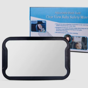 Baby Safety Mirror, In-Car Observation Mirror, Universal Strap, Wide Field of View 360 ° Rearview Mirror with Wide-Angle and Ultra-Wide-Angle Options for Reversing
