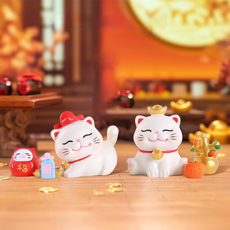 热卖财源广进招財猫盲盒好寓意家居玄关桌面摆件车载装饰厂家批发|undefined