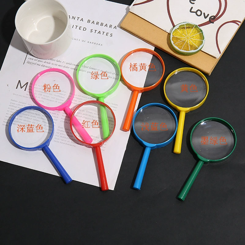 Jinghui Factory Студенческий эксперимент для исследований на открытом воздухе забавные игрушки детские канцелярские принадлежности 60 мм цветная пластиковая лупа