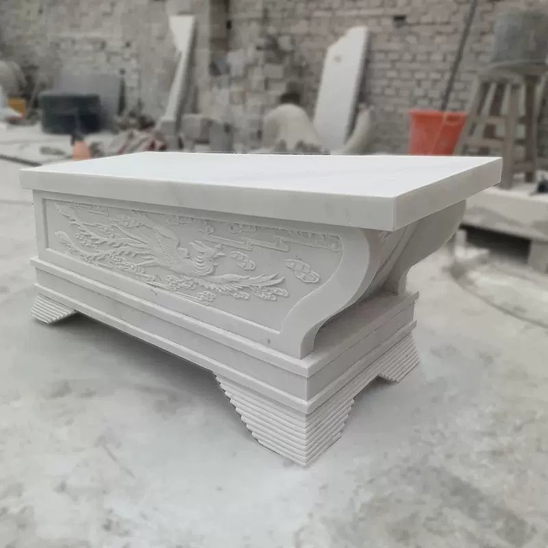 石雕汉白玉棺材雕塑吉祥物花岗岩石棺材龙凤吉祥石棺各种青石石棺