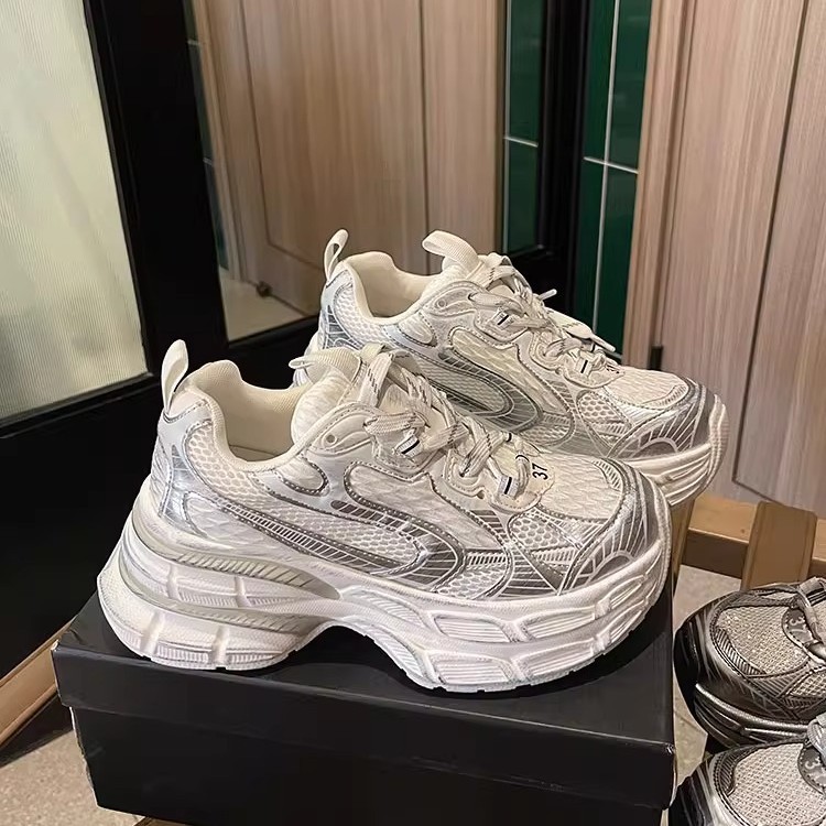 Women's Casual Shoes 2026 Summer New Style Women's Shoes Platform Thick-Soled Mesh Shoes Trendy Street Fashion Sports Dad Shoes for Women