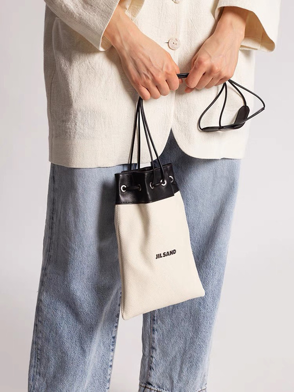 [In Stock hair] JIL FOGMM6 fashion brand niche canvas vintage drawstring shoulder crossbody portable bucket women's bag