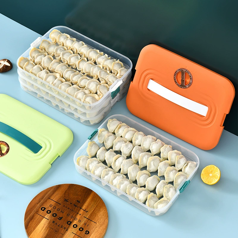 Dumpling Storage Box Household, Multi-Layer Refrigerator & Freezer Container, 1–4 Layers, Large