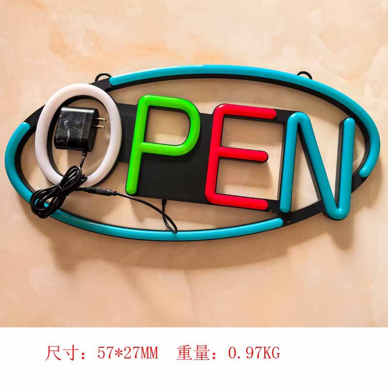 오픈 라이트 플레이트 오픈 빛나는 LED 오픈 도어 헤드 주도 비즈니스 로고 LED 빛나는 단어 목록