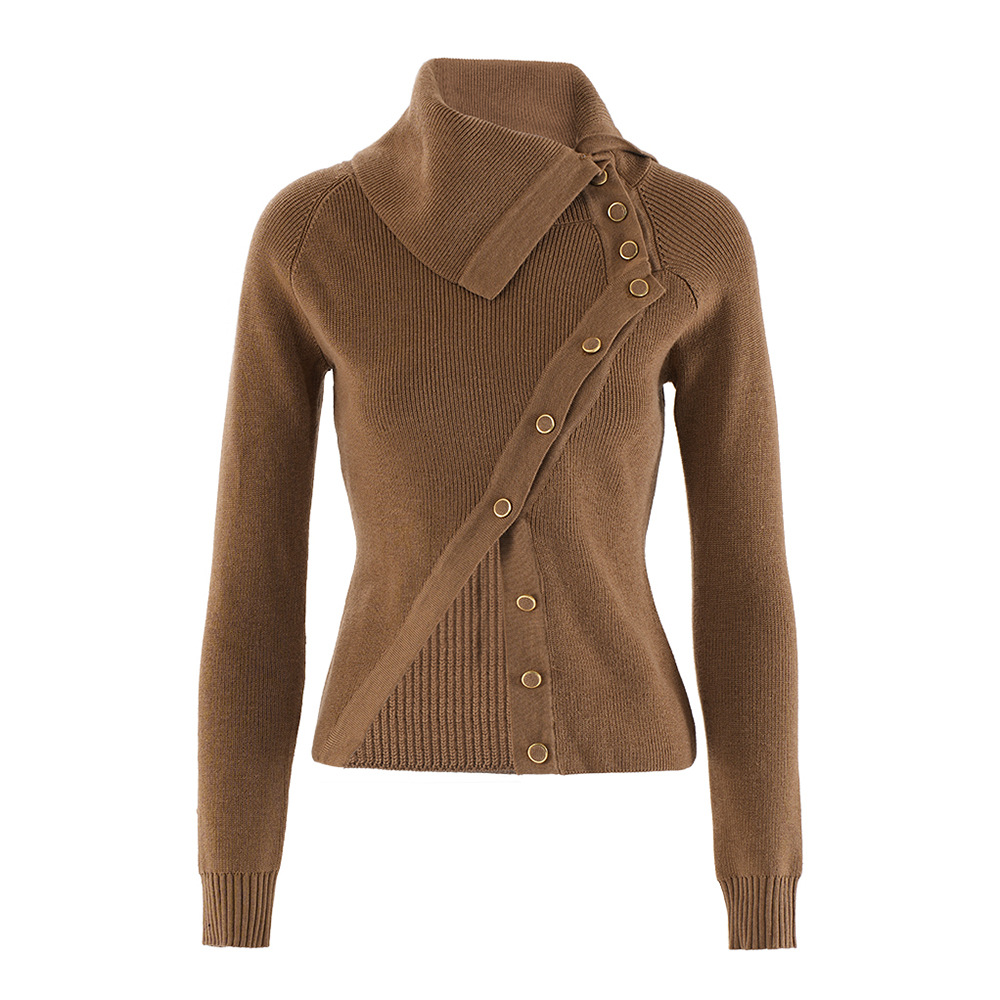 Women's Designer Knitted Sweater Slimming Pullover Knit Top_voghion.com