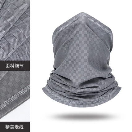 骑行透气防晒方格冰丝速干围脖面罩面巾多功能户外运动面头罩帽子