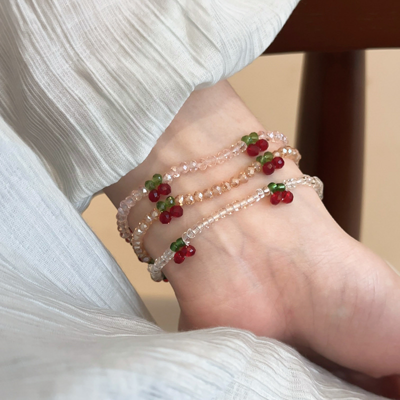 Cute Sweet Cherry Artificial Crystal Seed Bead Beaded Chain Beaded Bracelets Wholesale display picture 22