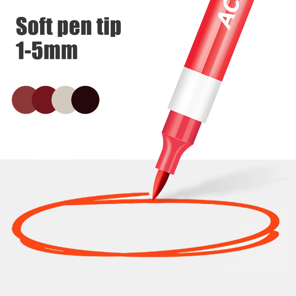 Caja de acrílico marcador de acrílico conjunto de cabeza suave pintura de los estudiantes puede plegar color fácil de lavar acuarela para niños al por mayor