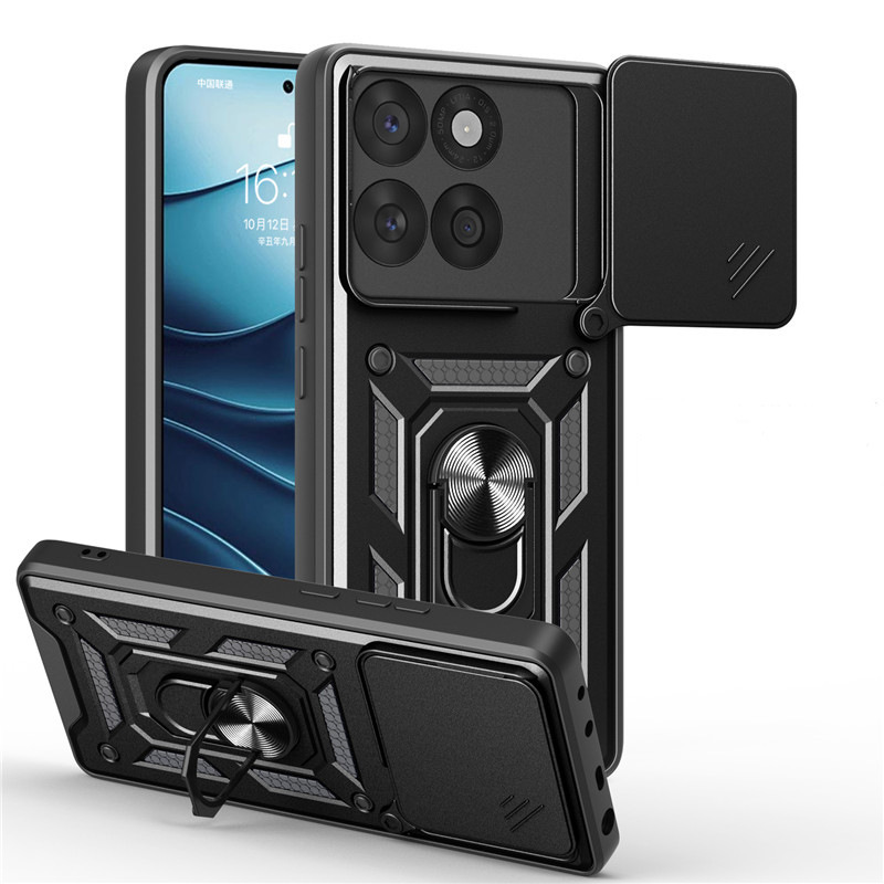 Cross-Border Applicable Motorola G56 Sliding Window Anti-Fall Mobile Phone Case Moto G60 Ring Holder Protective Cover