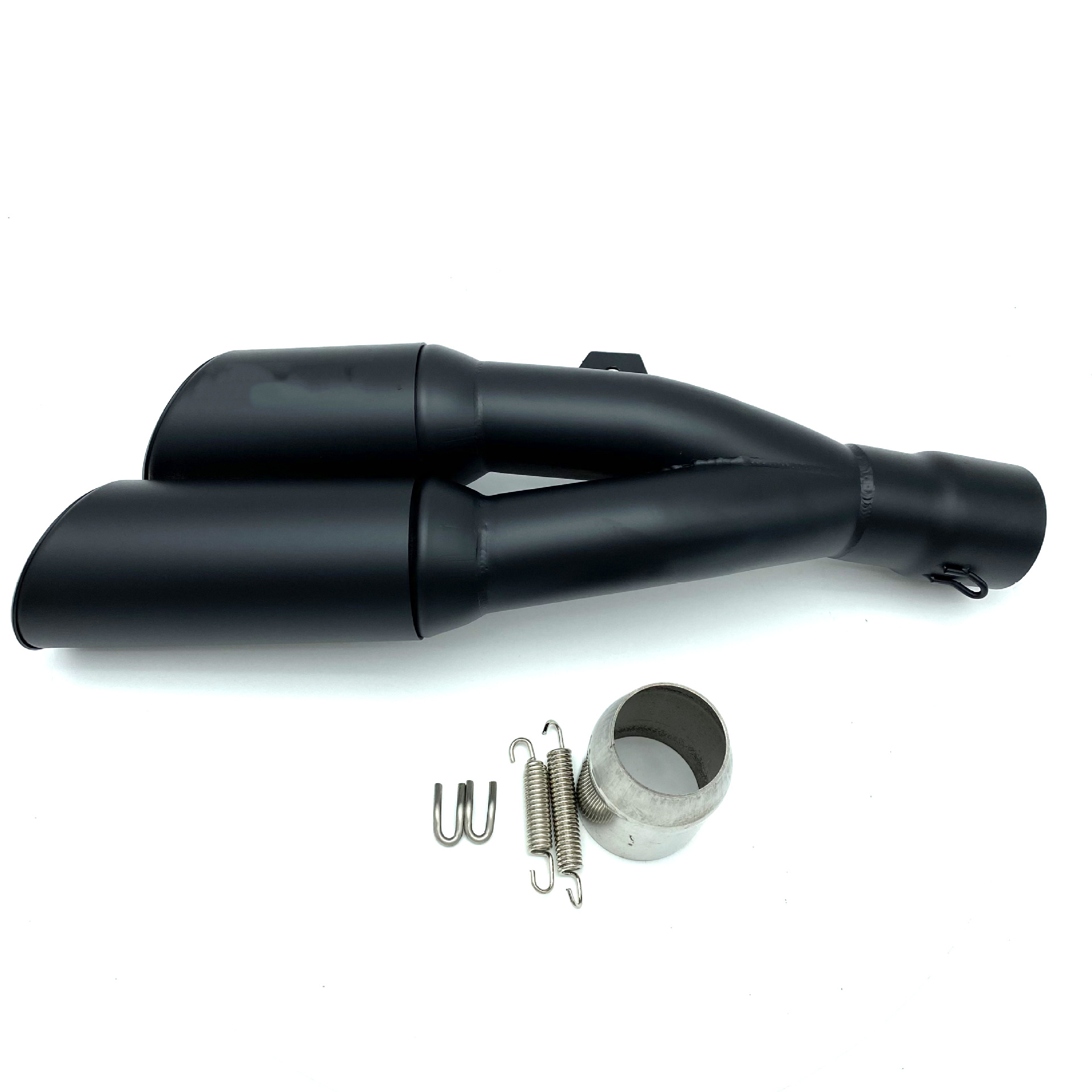 Suitable for Motorcycle Universal Exhaust Pipe Ak Caliber 51mm Modified Tail Section Exhaust Pipe Scorpio Double Outlet 370mm