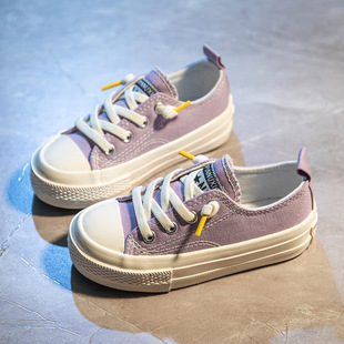 Children's Canvas Shoes Macarons 2023 New Spring Girls Boys Slip-on Baby Children's Internet Celebrity Sneakers