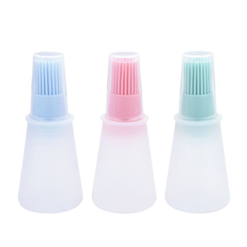 Wholesale Silicone Oil Bottle Brush with Lid BBQ Oil Brush Oil Pot Brush BBQ Brush Oil Bottle Kitchen Gadgets