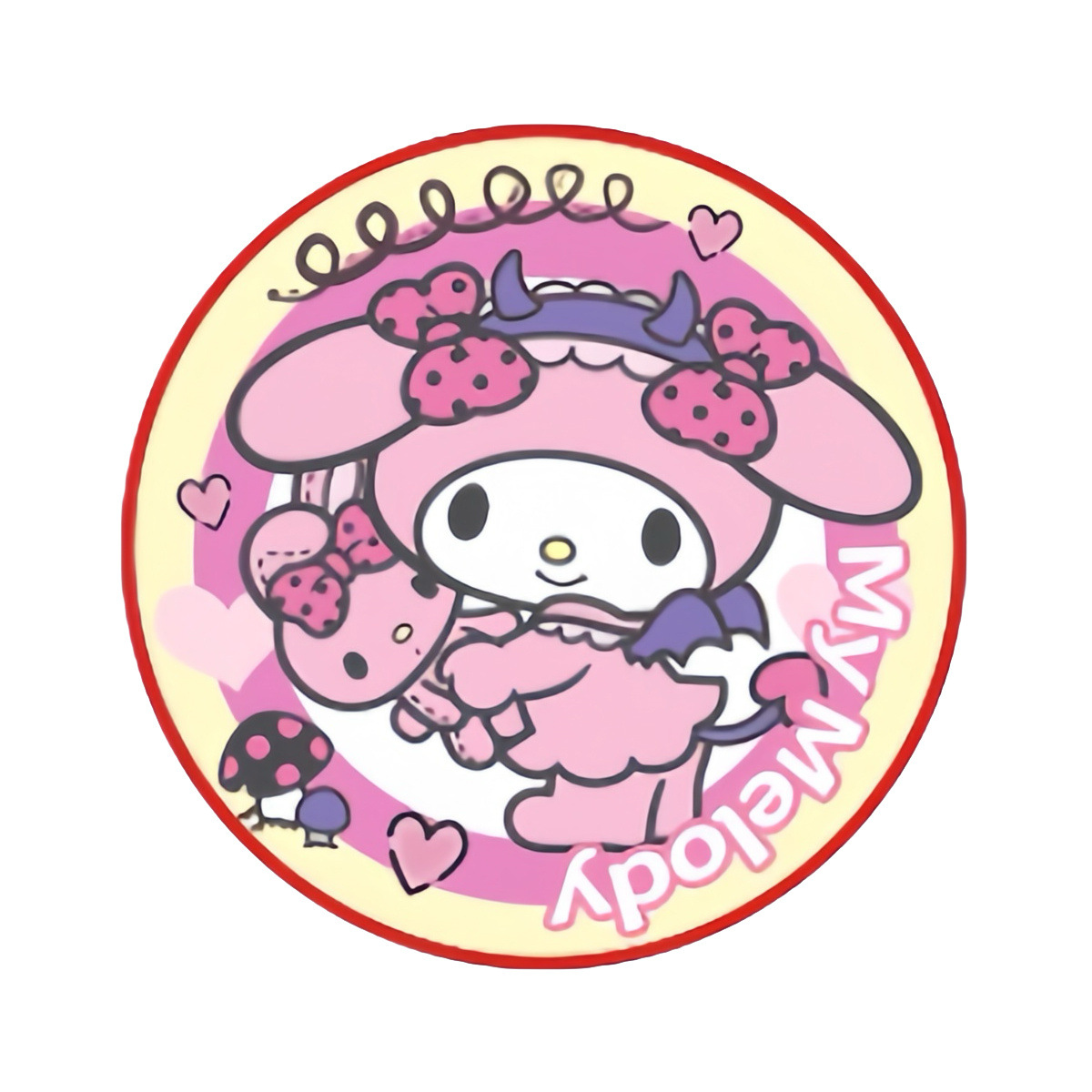 [Bolsa] dibujos animados Sanrio pequeño espejo redondo mini portátil de estaño espejo unilateral con espalda tarjeta espejo de bolsillo