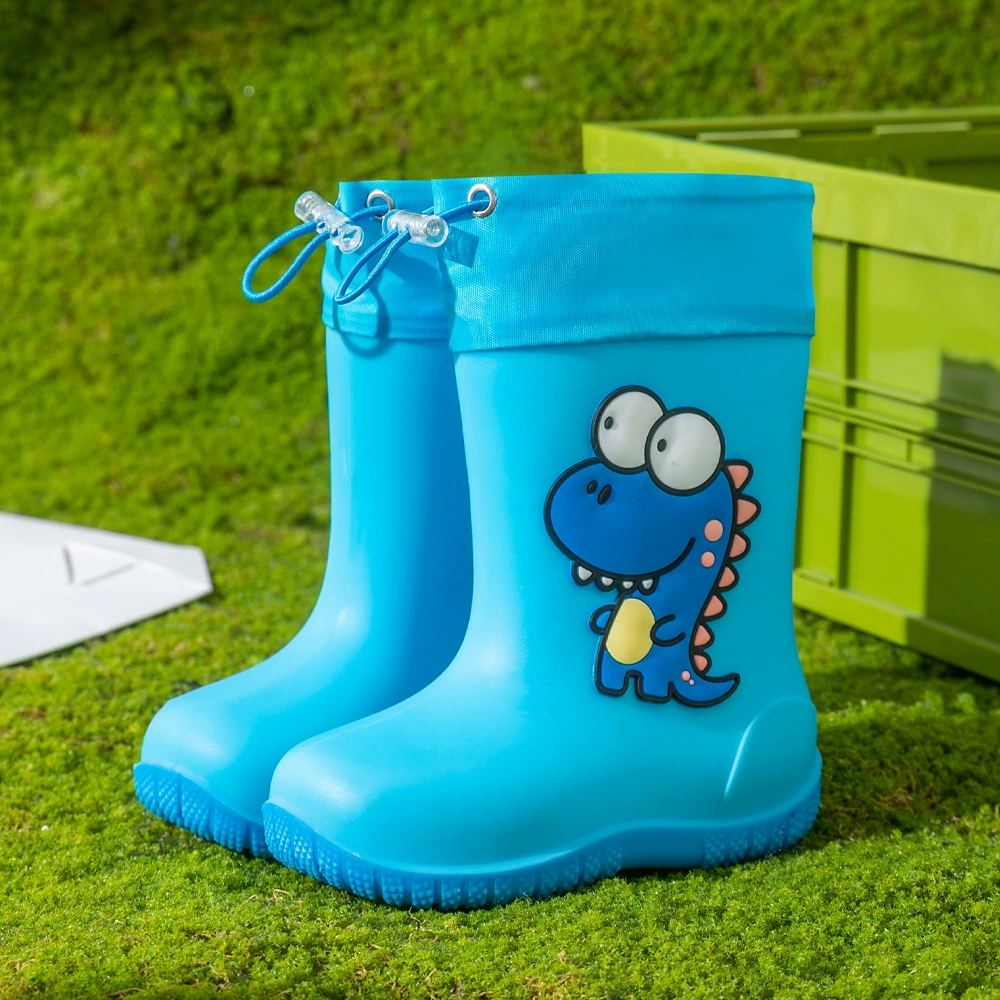 Детские дождевые сапоги для мальчиков 1-7 лет динозавр водная обувь для детей Нескользящие дети мультфильм дождевые сапоги для девочек