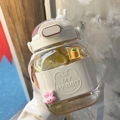 Water cup for girls new style high-looking summer super large capacity ton bucket kettle portable big belly cup with straw