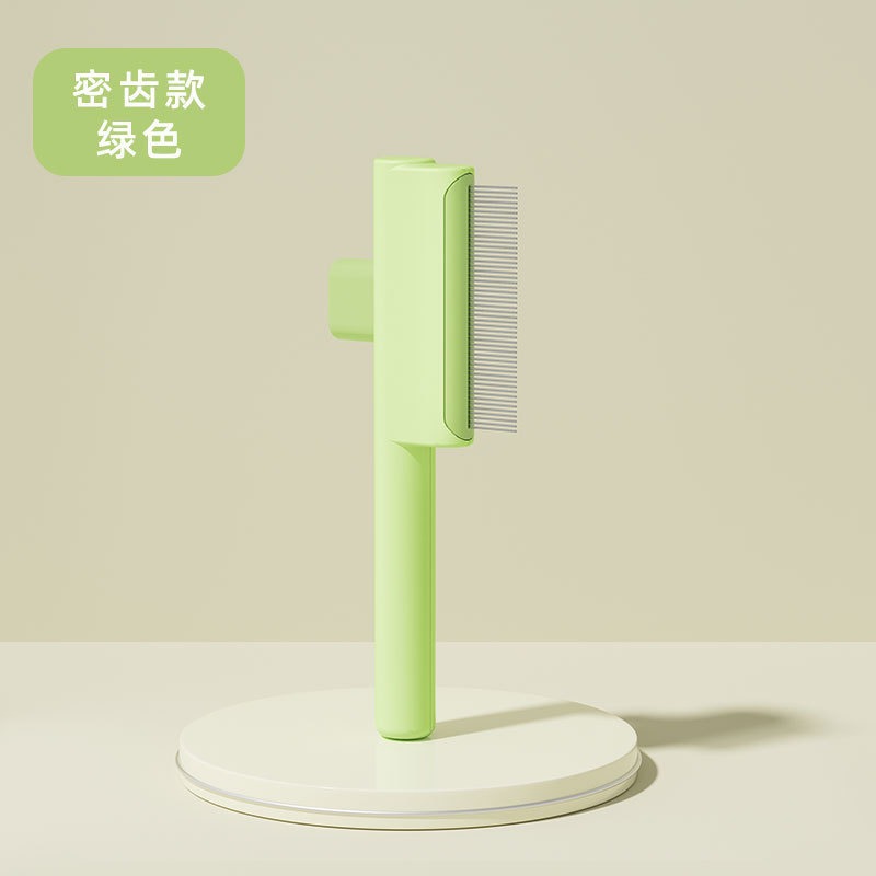 Masaje de peine de pelo de gato, eliminación de pulgas, eliminación de artefactos de pelo flotante, peine de fila de dientes densos, autolimpiante, limpieza de nudos para gatos de pelo largo