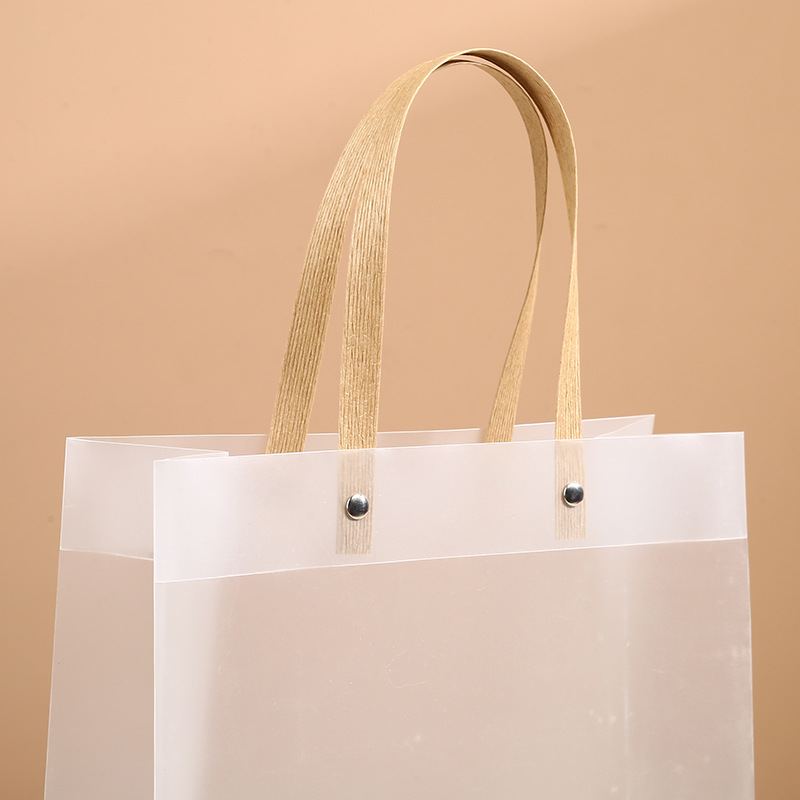 Bolsas de plástico regalo en stock PP poliescalada personalizada bolsas de mano transparentes de PVC logotipo personalizado