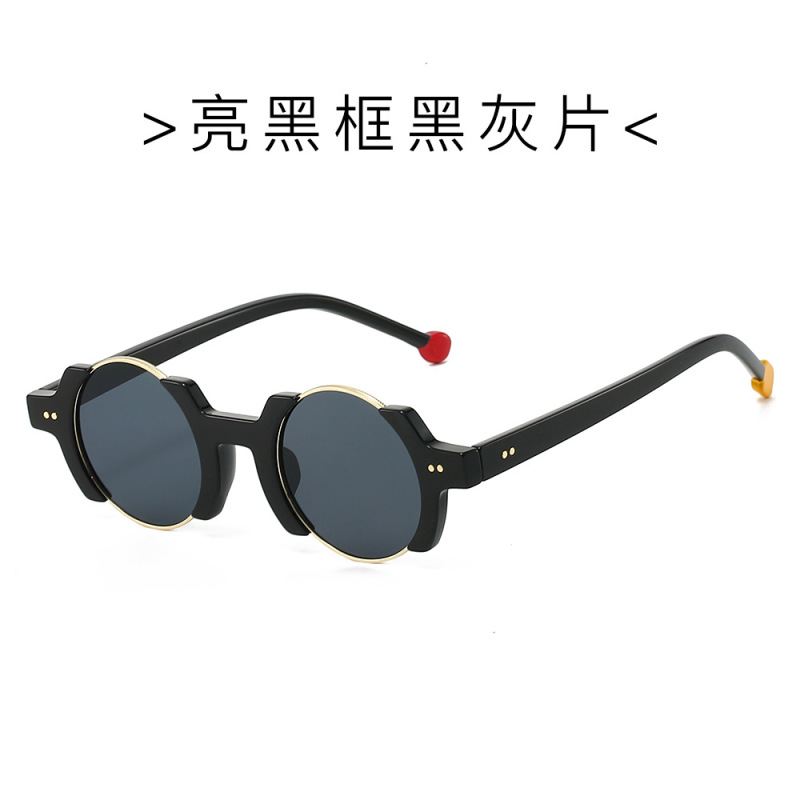 圆框新款个性夸张墨镜女高级感2025时尚眼镜跨境嘻哈防晒潮太阳镜|undefined
