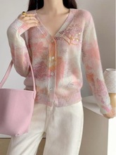 25初秋新款高配进口马海毛手工钉珠开衫33