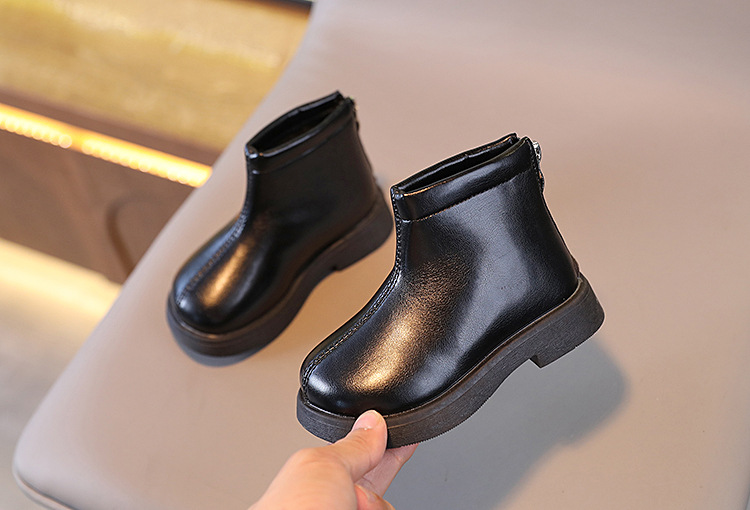 Botas martin infantis estilo britânico em couro macio_voghion.com