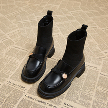 巨好看马丁靴子女2025今年流行的洋气小短靴袜靴瘦瘦小踝靴秋