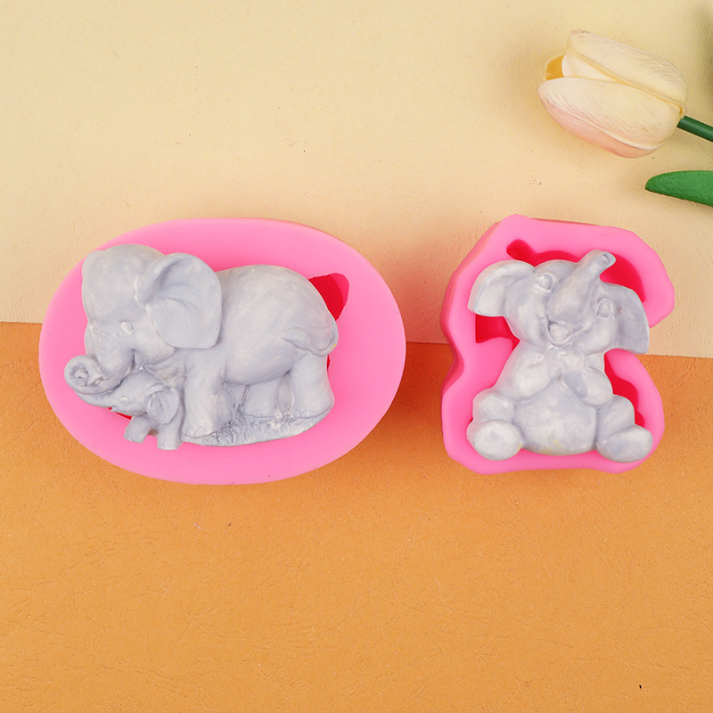 Elefante elefante, chocolate, fondant, decoración de pastel, molde de vela de yeso de aromaterapia de bricolaje, molde de silicona de goteo de jabón hecho a mano