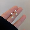 Retro advanced earrings from pearl, small design silver needle, French retro style, high-quality style, 2023