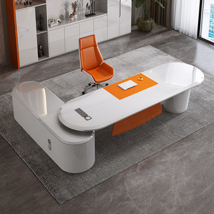 Paint Desk Simple Modern White Creative Women's Boss Table President's Table Office Furniture Table and Chair