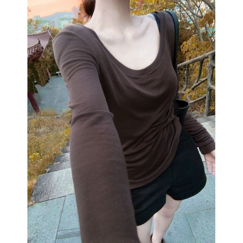 Nude Skin Feel - Lightweight, Slimming, Sun-Protective Long-Sleeve Cover-Up T-Shirt, Thin Base Layer Top, Summer Niche Slim Fit