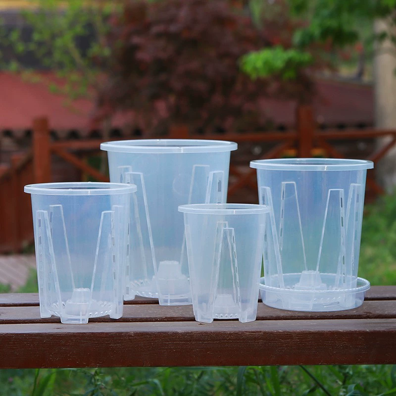 Новый горшок для орхидеи с мховой бабочкой, горшок для контроля корней зеленой горы, большой пластиковый утолщенный горшок для орхидеи, полый прозрачный цветочный горшок оптом