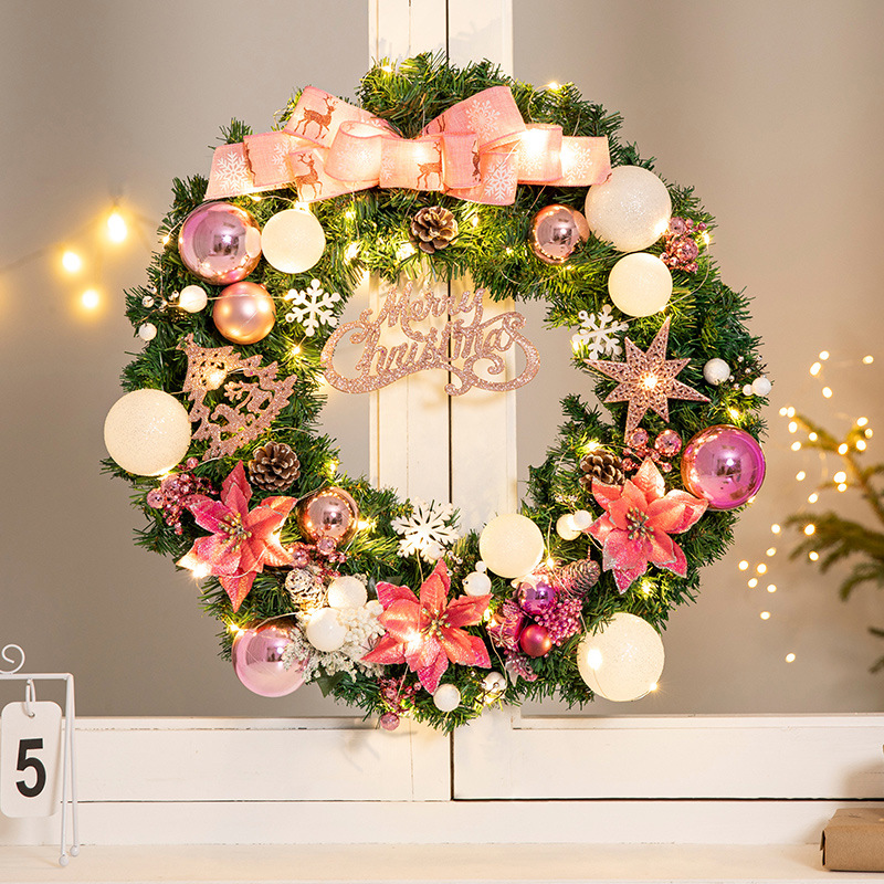 Nueva corona de Navidad, ratán, suministros de decoración navideña, accesorios, colgantes de puertas, colgantes de puertas, adornos de puertas, adornos al por mayor