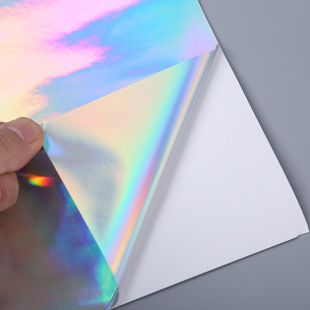 Manufacturer Produces Laser Laser Cardboard Self-Adhesive 5 Silk Colorful Pvc Gold and Silver Cardboard Special Colorful Cardboard DIY Sticker