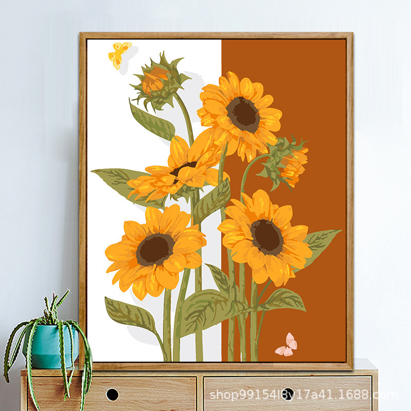 クロスボーダー diy デジタル油絵アマゾン AliExpress 卸売着色風景花絵画リビングルームの装飾絵画|undefined