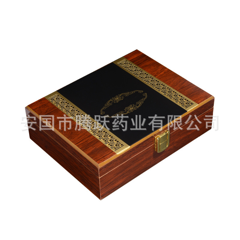 Wooden Brocade Pill Packaging Box Empty Honey Pill Display Case Jewelry Storage specifications