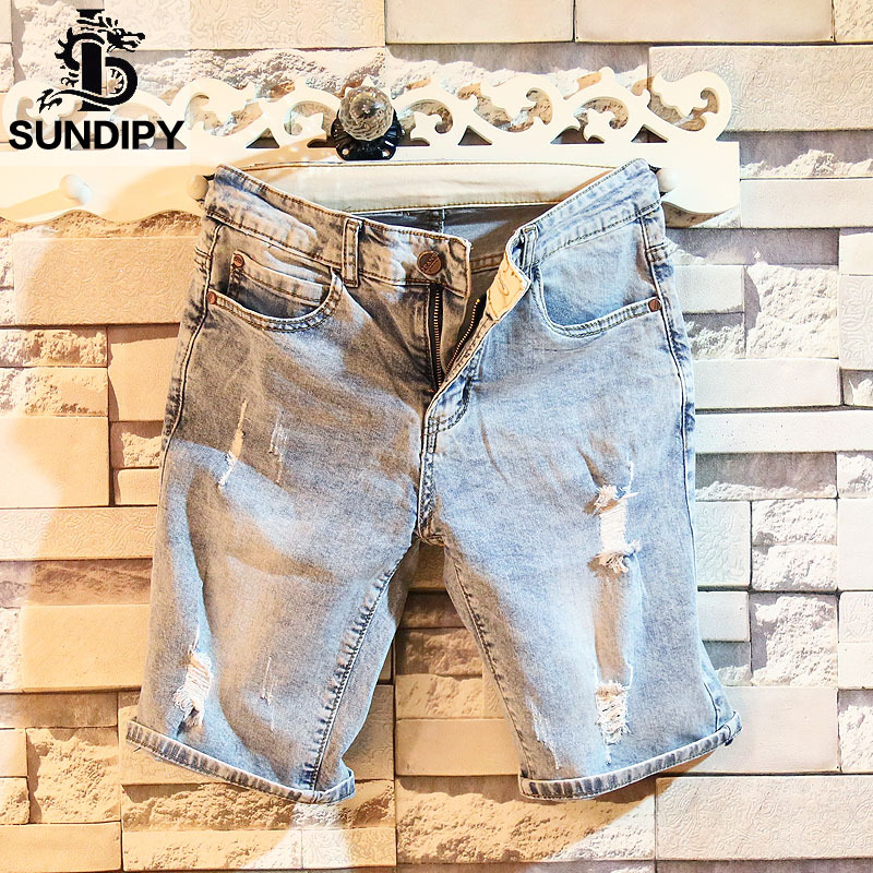 Summer Dongdaemun Men's Denim Shorts Tid...