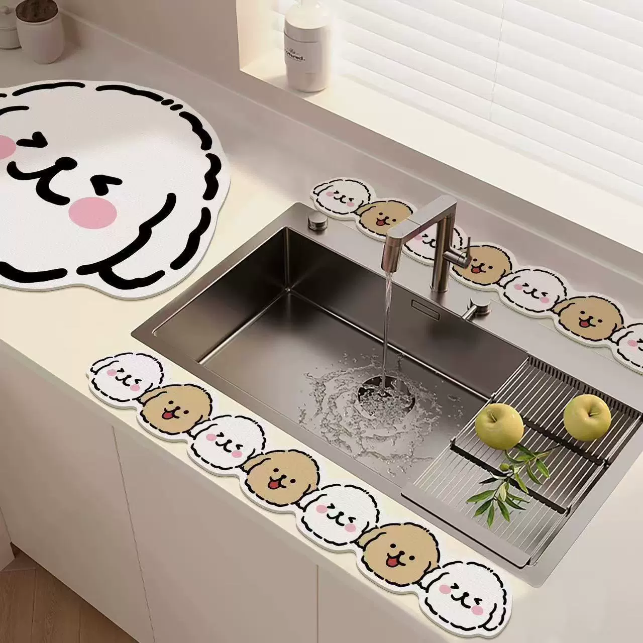 Мультяшный кухонный кран из диатомовой грязи слитный коврик для ванной столешницы абсорбционный коврик длинный узкий боковой коврик