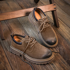 Men's 2022 New Autumn/Winter Padded Low-Top Martens Boots Retro Big Head Business Leather Shoes Trendy Matchable Board Shoes