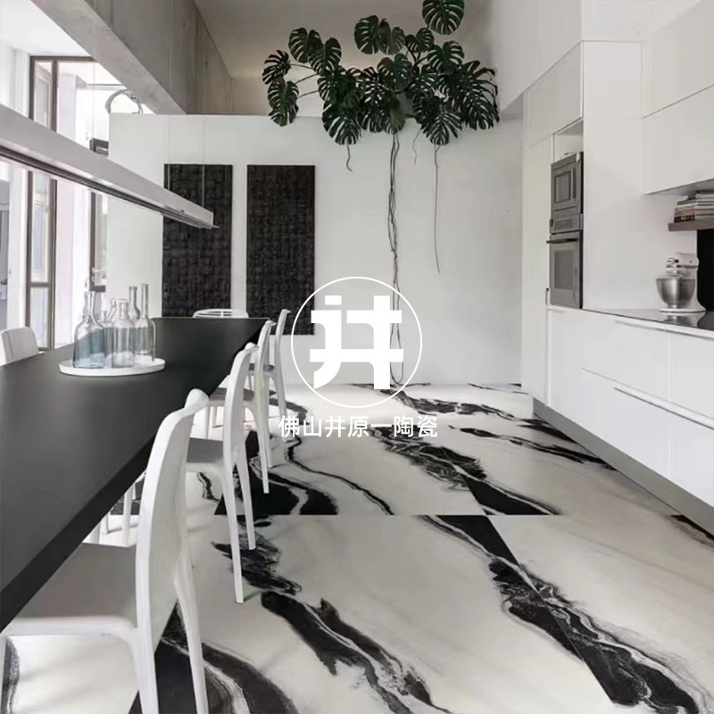 Guangdong Hanjiangxue Marble Panda White Tiles Bathroom Wall Tiles Restaurant Kitchen Non-Slip Floor Tiles Marble Tiles