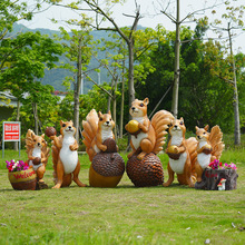 仿真动物松鼠雕塑树脂工艺品摆件园林景观小品花园别墅庭院装饰品
