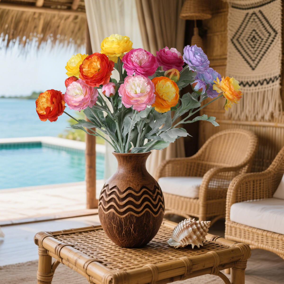 Simulación de una sola cabeza de floquete de loto nuevo producto de flor de loto decoración de bodas flor de seda floquete peonía al por mayor