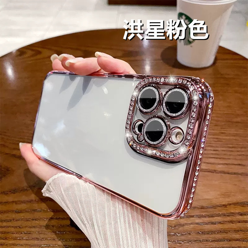 IPhone16メッキウォータードリル化粧鏡スタンド磁気吸引携帯ケースリンゴ15PRO転倒防止ソフトカバーi14を適用|undefined