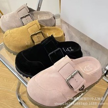 真皮复古2023年新款厚底狼头勃肯鞋拖鞋女款外穿一脚蹬半拖